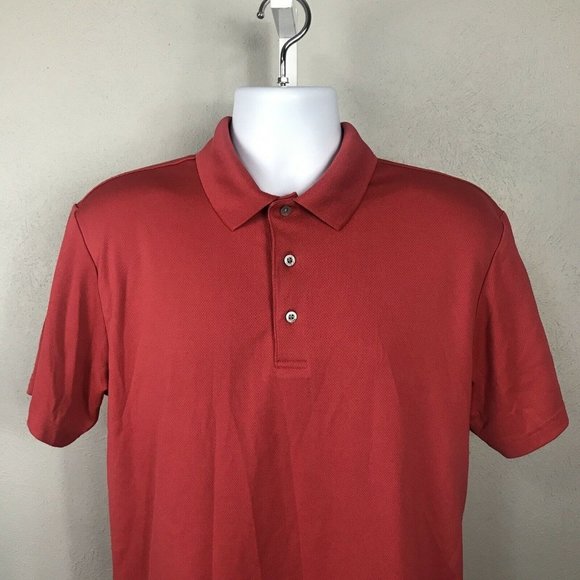 PGA Tour Airflux Golf Men's Collared Polo Shirt ~ Sz M ~ Orange ~ Short Sleeve - Picture 3 of 5